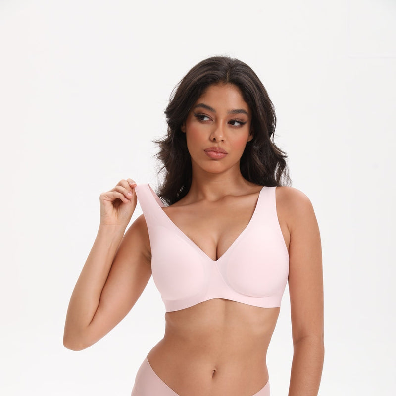 Seamless T-Shirt Sports Bra with Wireless Push-Up Lift